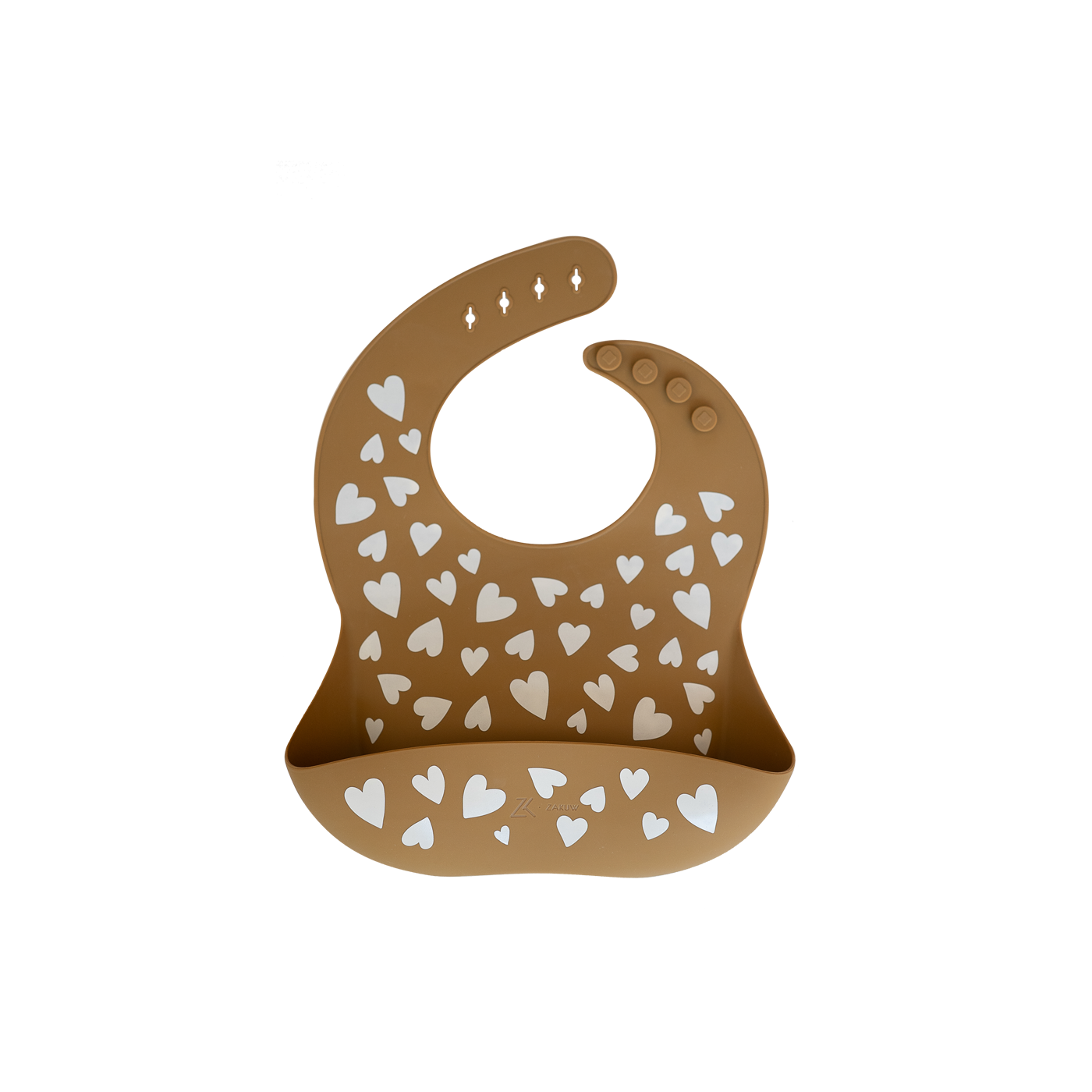 Bavoir en silicone - Cœurs Camel Zakuw