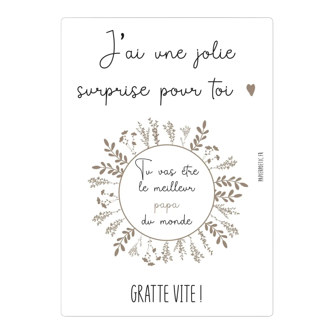 Carte à gratter - Papa Papier Poetic