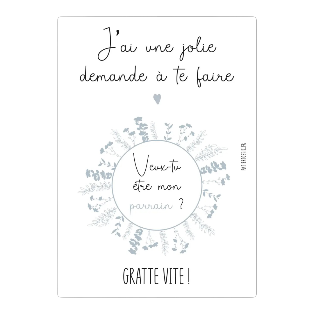 Carte à gratter - Parrain Papier Poetic