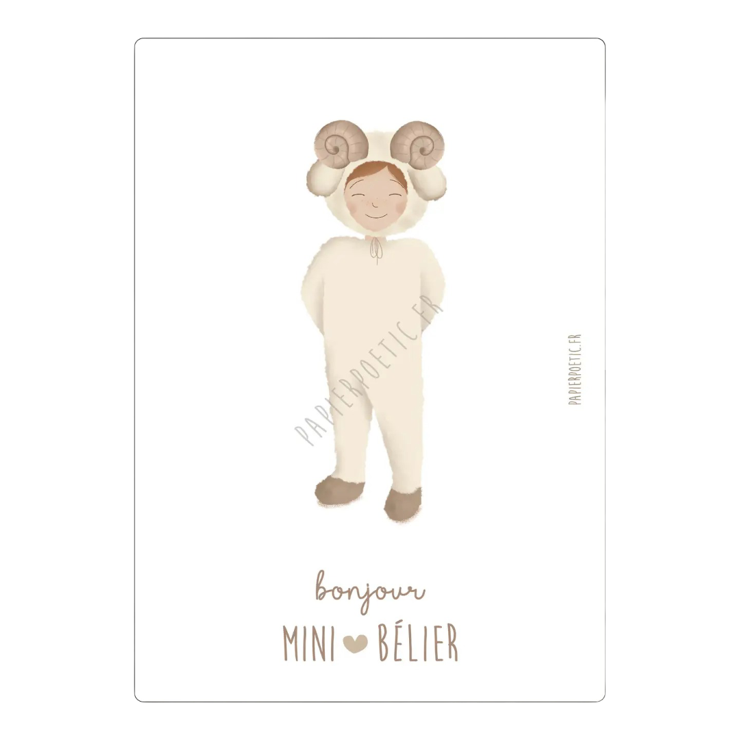 Carte Astrologique - Mini Bélier Papier Poetic