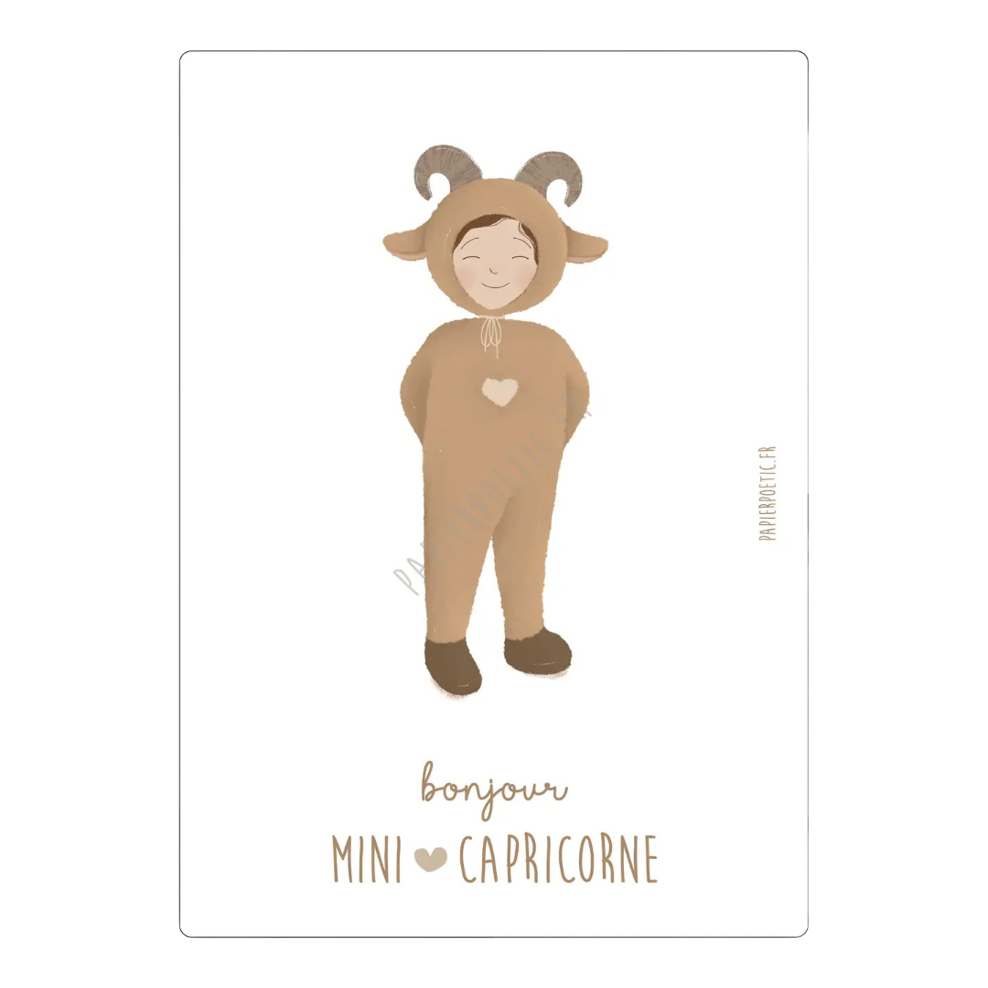 Carte Astrologique - Mini Capricorne Papier Poetic