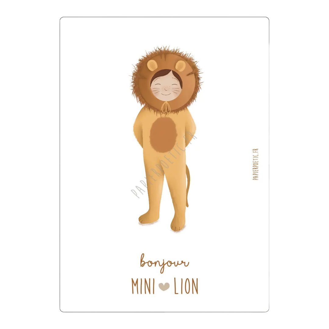Carte Astrologique - Mini Lion Papier Poetic