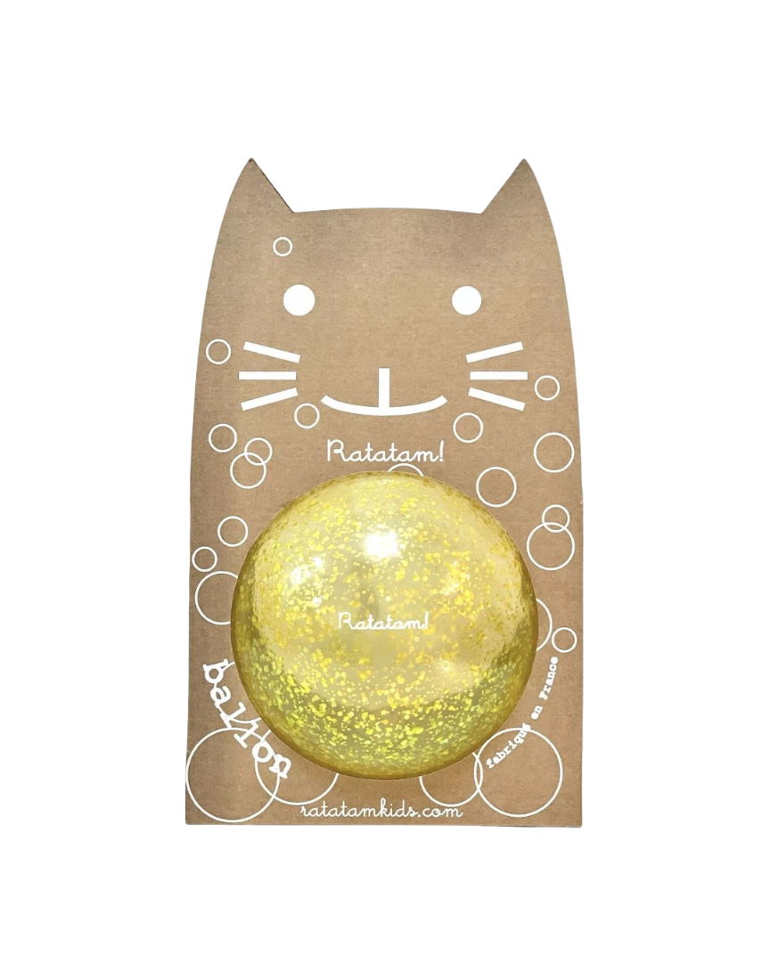 Ballon Pailleté - Jaune - 15 cm Ratatam