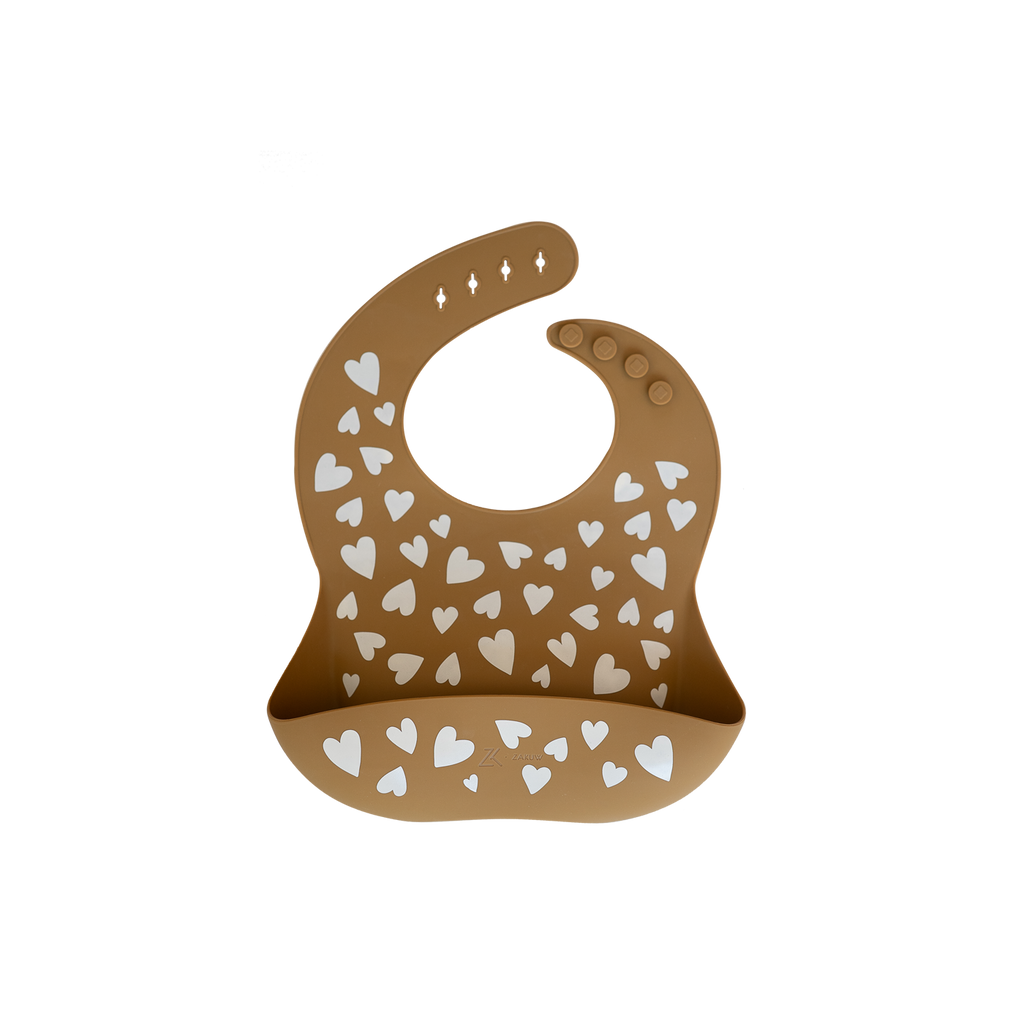 Bavoir en silicone - Cœurs Camel Zakuw