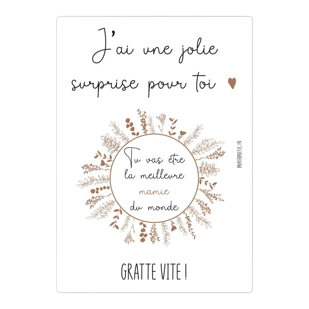 Carte à gratter - Mamie Papier Poetic