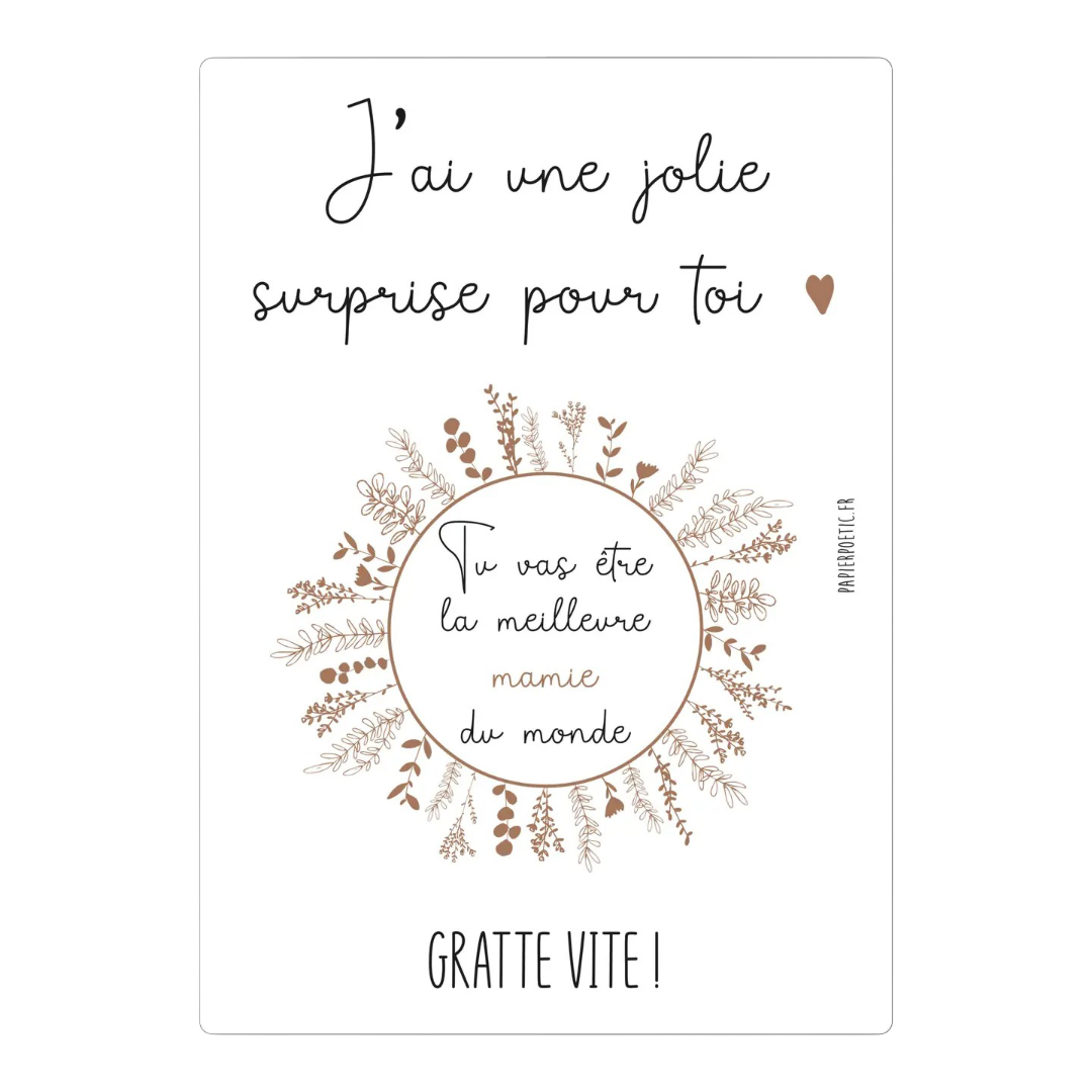 Carte à gratter - Mamie Papier Poetic