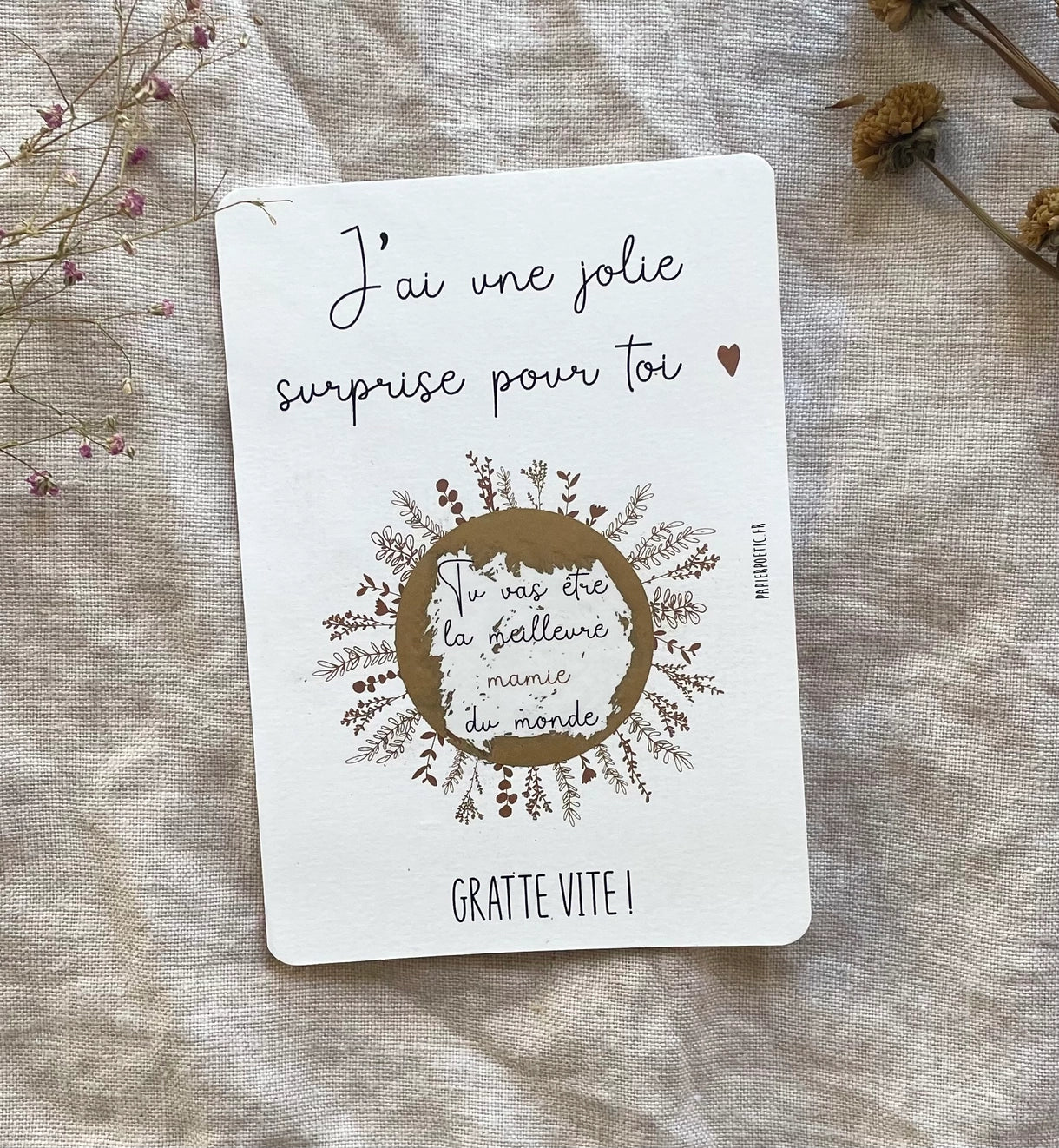 Carte à gratter "Mamie" Papier Poetic