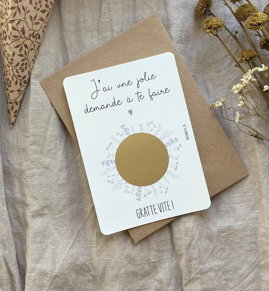 Carte à gratter "Marraine" Papier Poetic