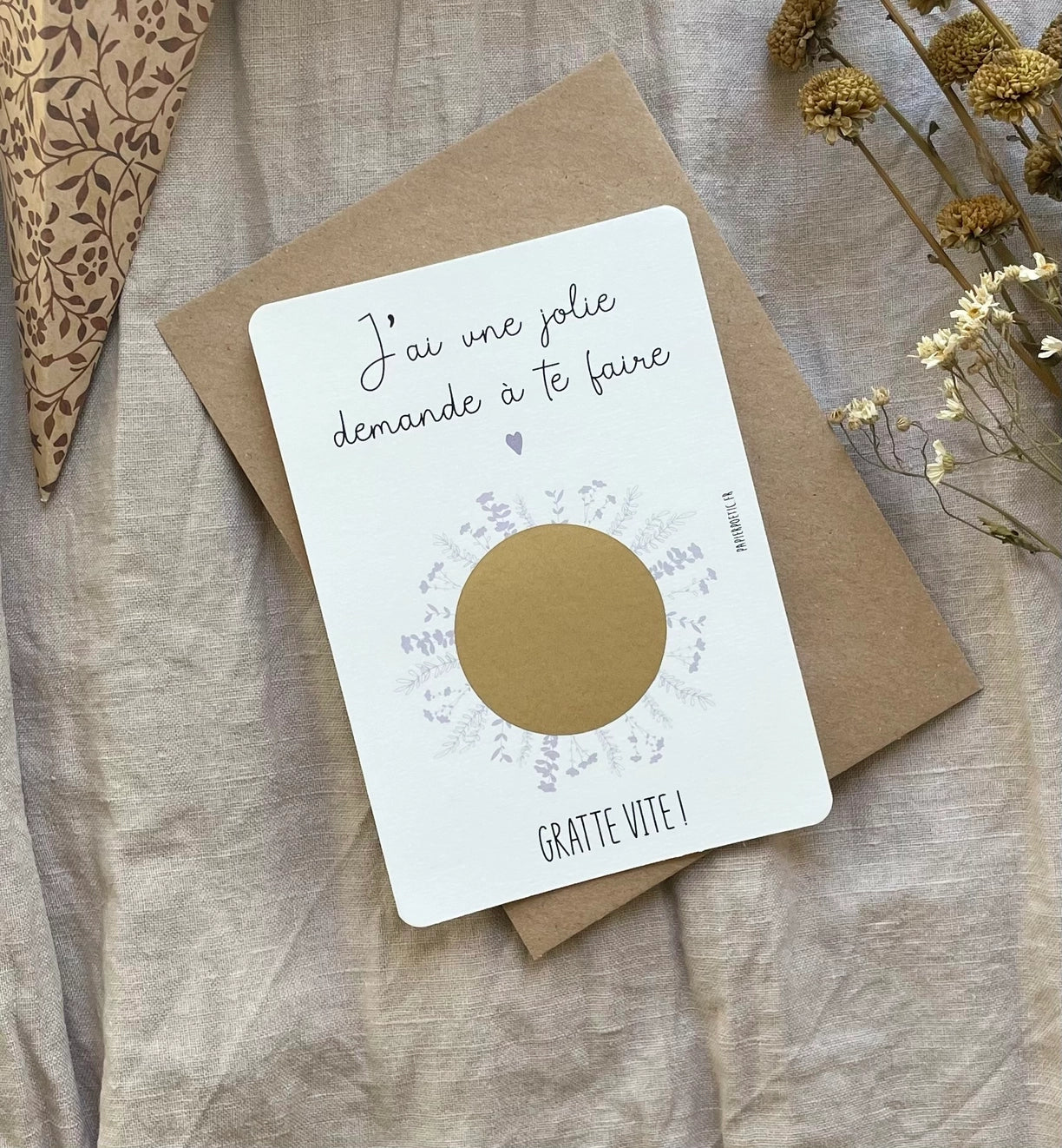 Carte à gratter "Marraine" Papier Poetic