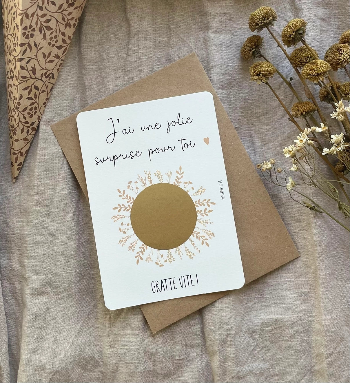 Carte à gratter "Notre famille va s'agrandir" Papier Poetic