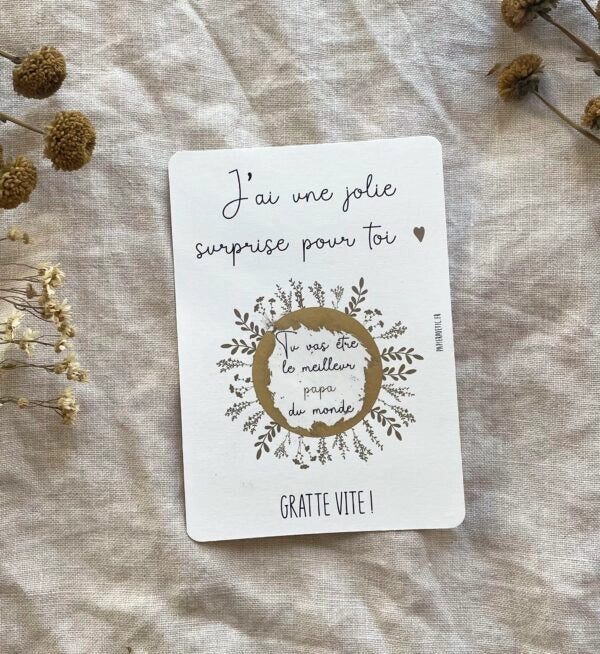 Carte à gratter "Papa" Papier Poetic
