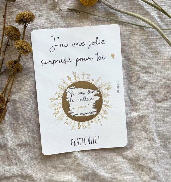 Carte à gratter "Papi" Papier Poetic