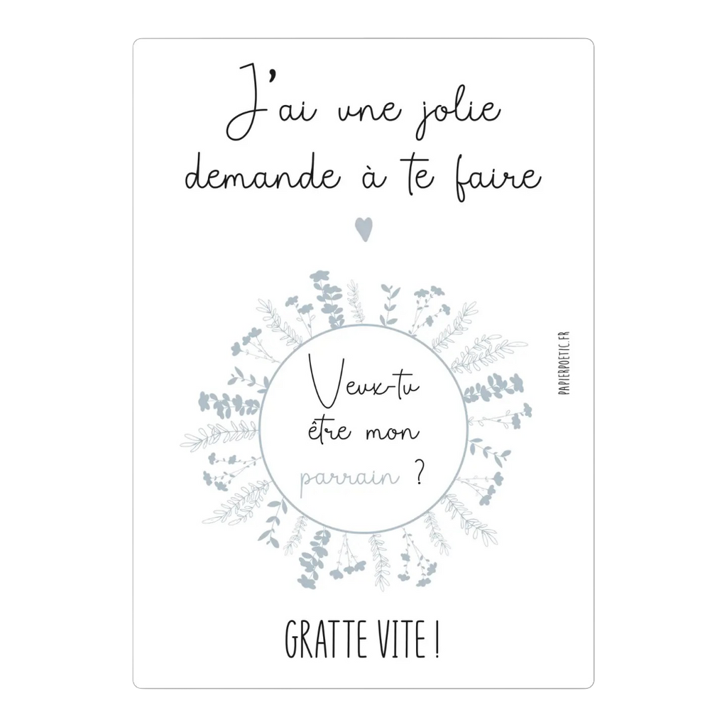 Carte à gratter - Parrain Papier Poetic