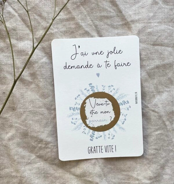 Carte à gratter "Parrain" Papier Poetic