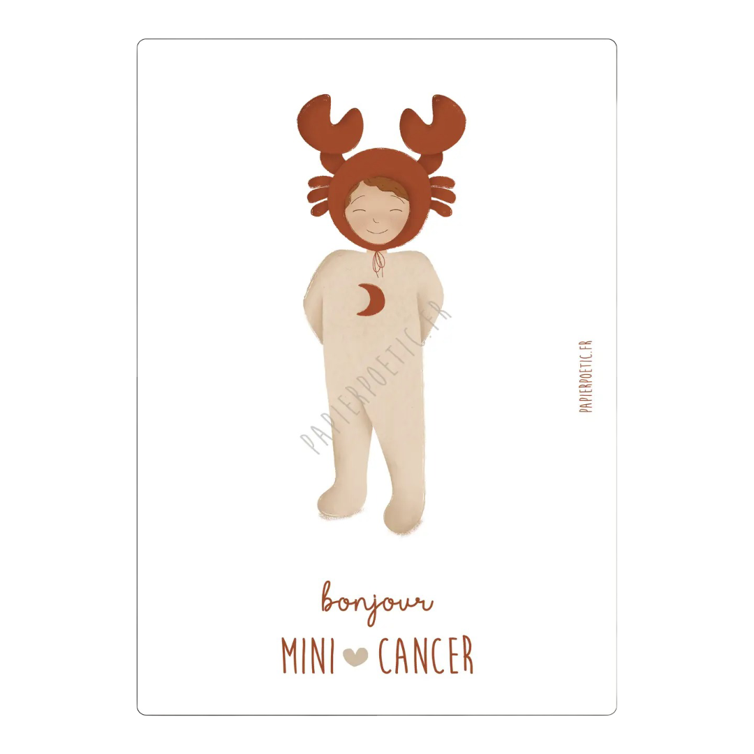 Carte Astrologique - Mini Cancer Papier Poetic