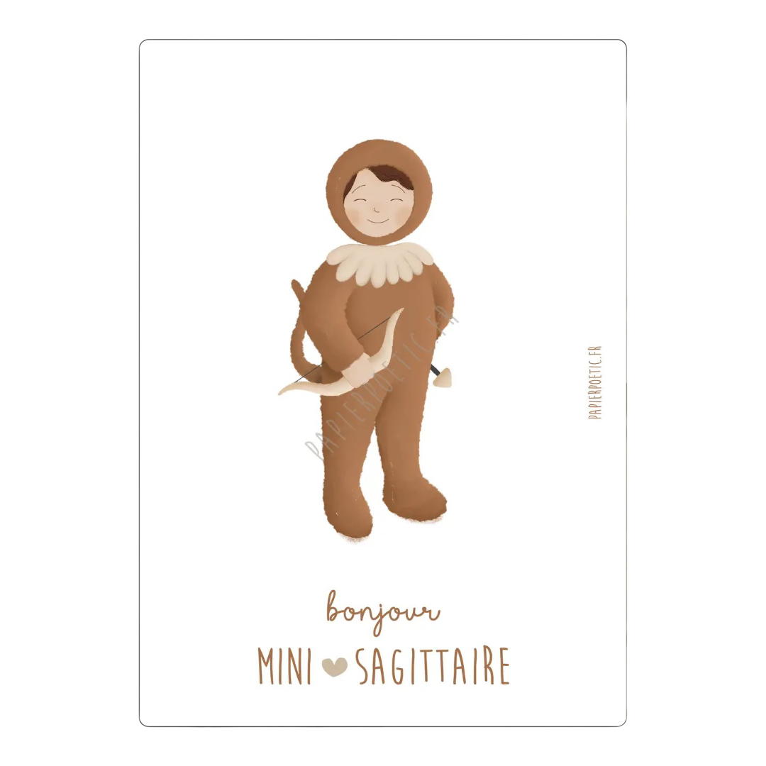 Carte Astrologique - Mini Sagittaire Papier Poetic