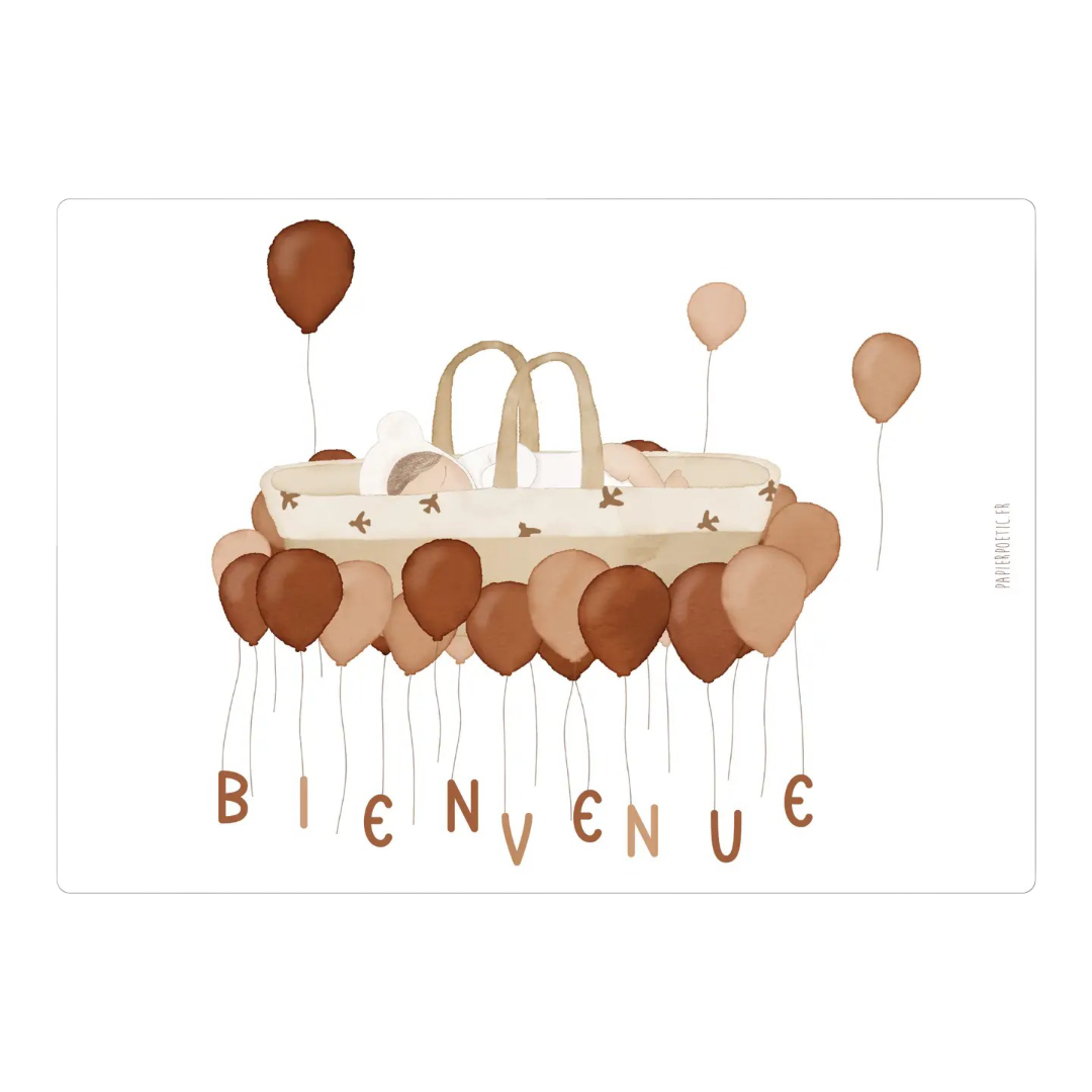 Carte - Berceau Bienvenue Papier Poetic