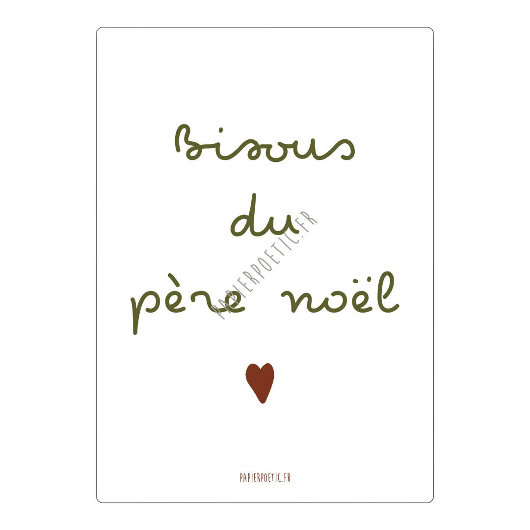 Carte - Bisous du Père Noël Papier Poetic