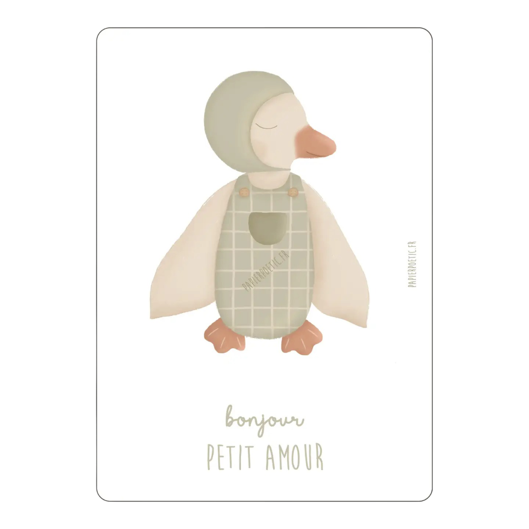 Carte - Doudou Canard Papier Poetic