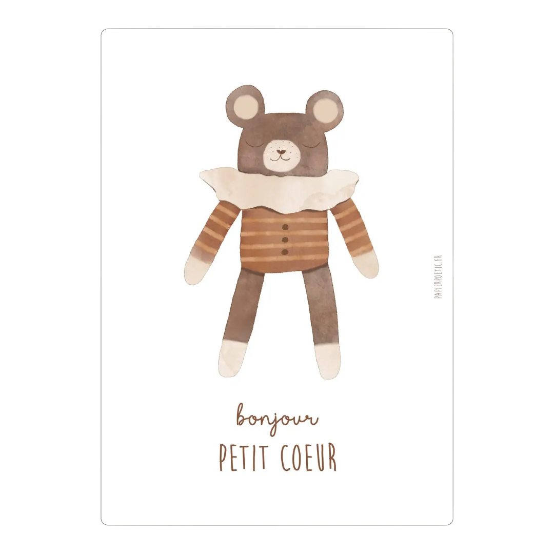 Carte - Doudou Ourson Papier Poetic