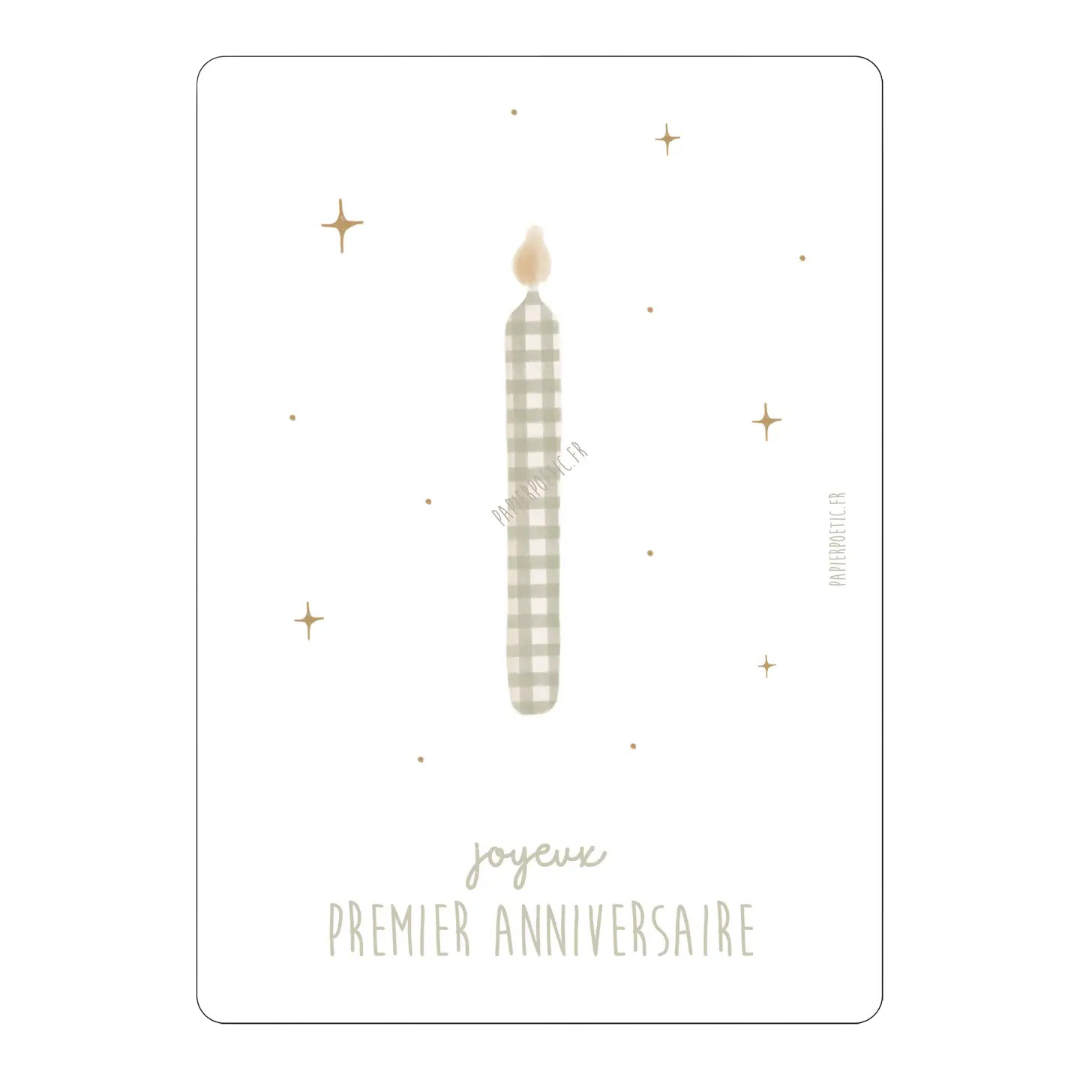 Carte - Joyeux Premier Anniversaire Papier Poetic