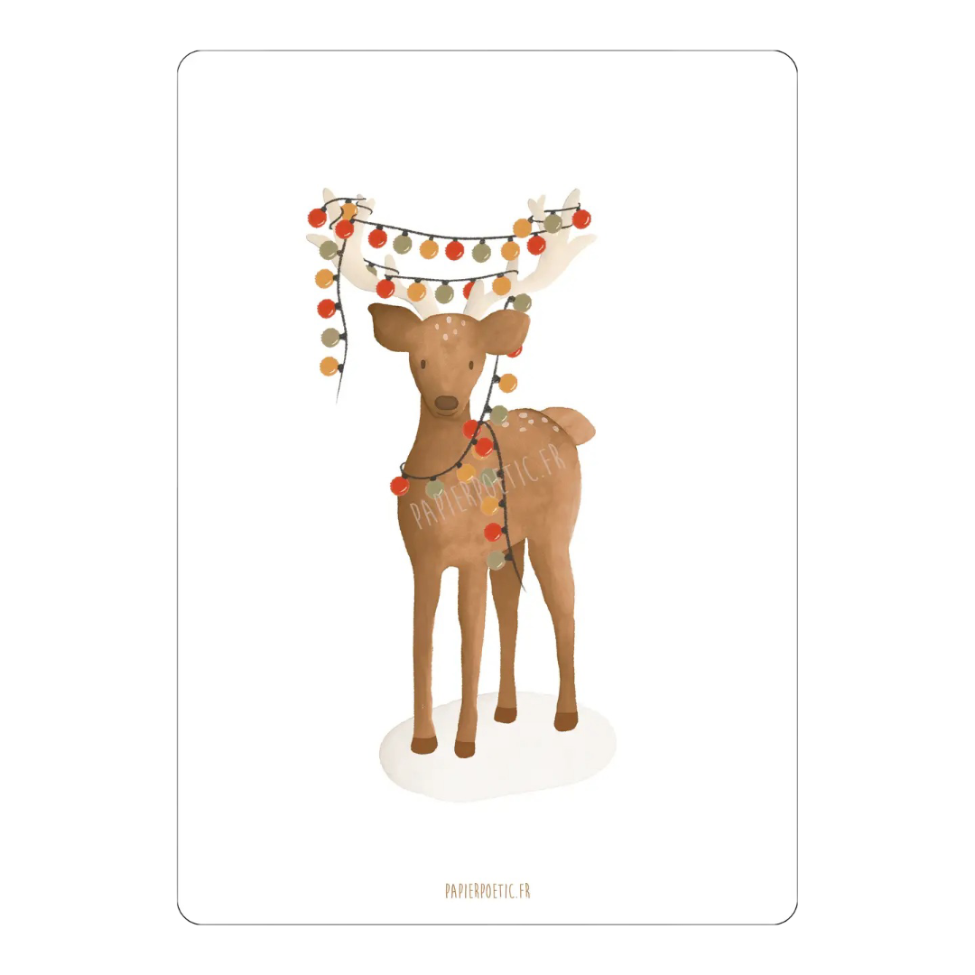 Carte - Renne de Noël Papier Poetic