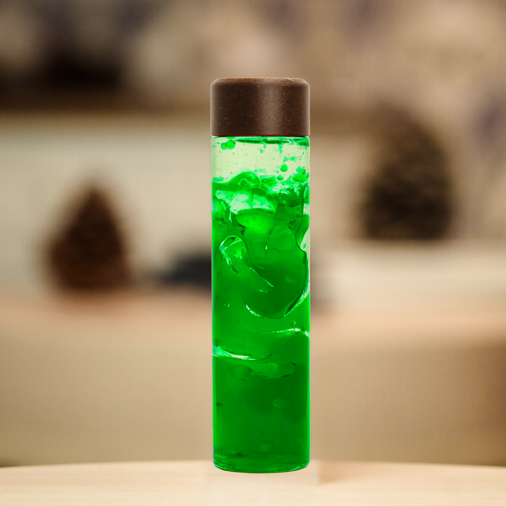 Bouteille sensorielle - Lampe à lave - Verte Ma petite malle d'éveil