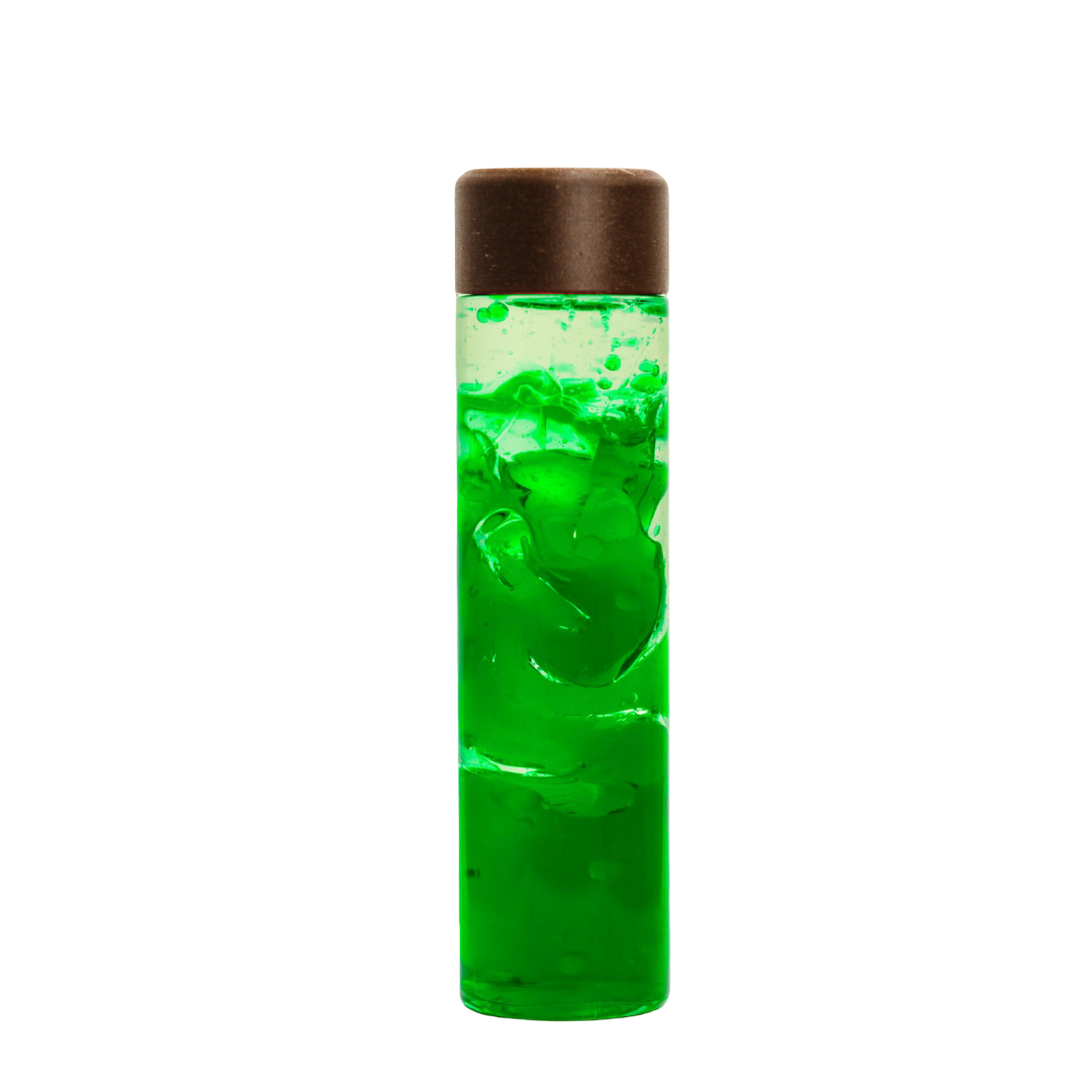 Bouteille sensorielle - Lampe à lave - Verte Ma petite malle d'éveil