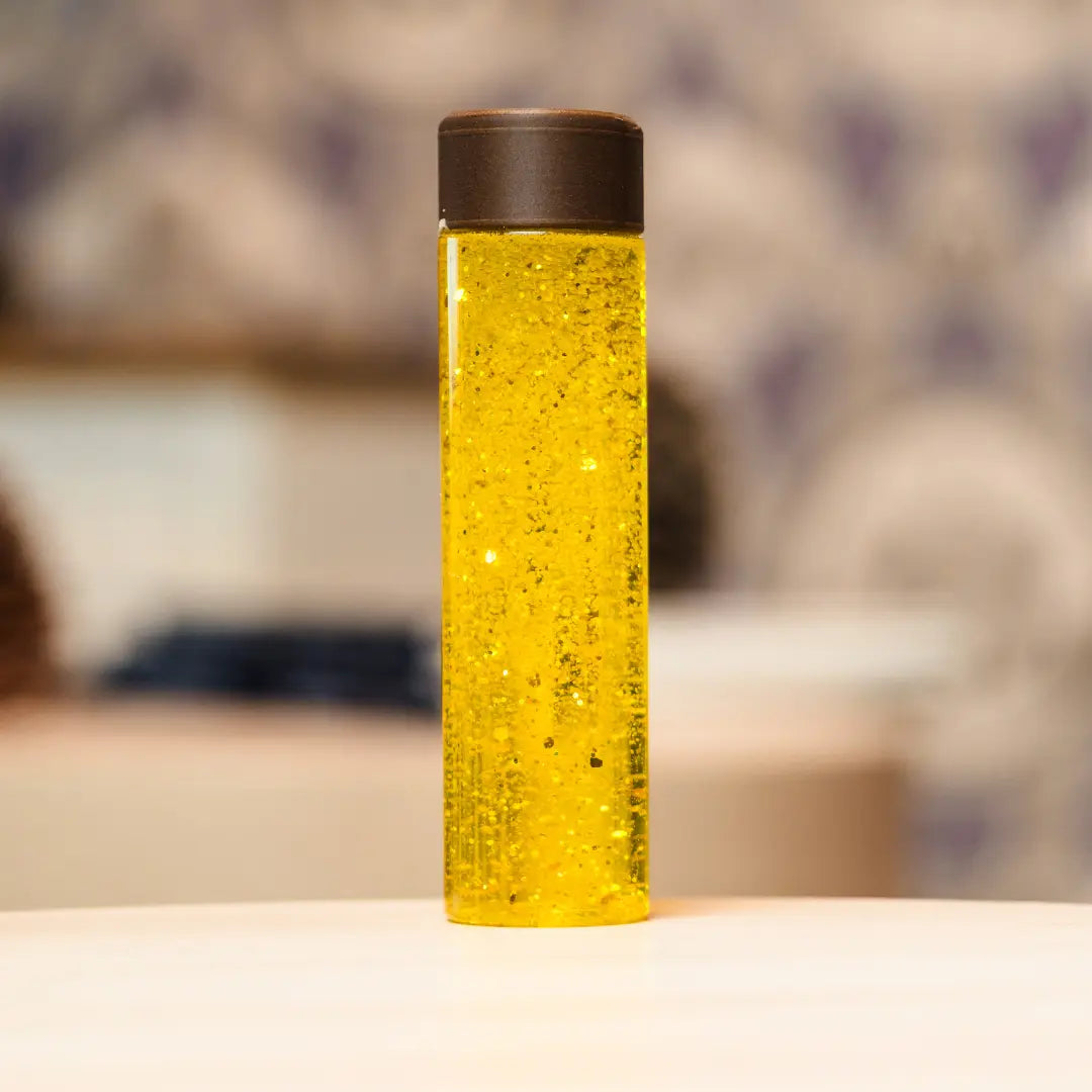 Bouteille sensorielle - Paillettes - Jaune Ma petite malle d'éveil