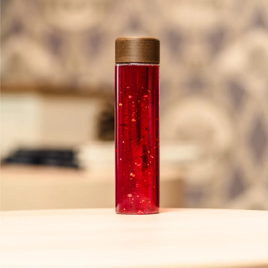 Bouteille sensorielle - Paillettes - Rouge Ma petite malle d'éveil