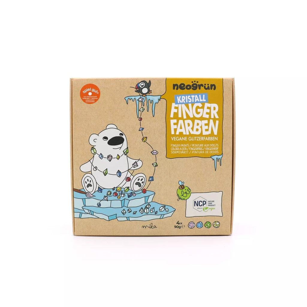 Coffret peinture aux doigts naturelle pailletée - Mika Neogrün