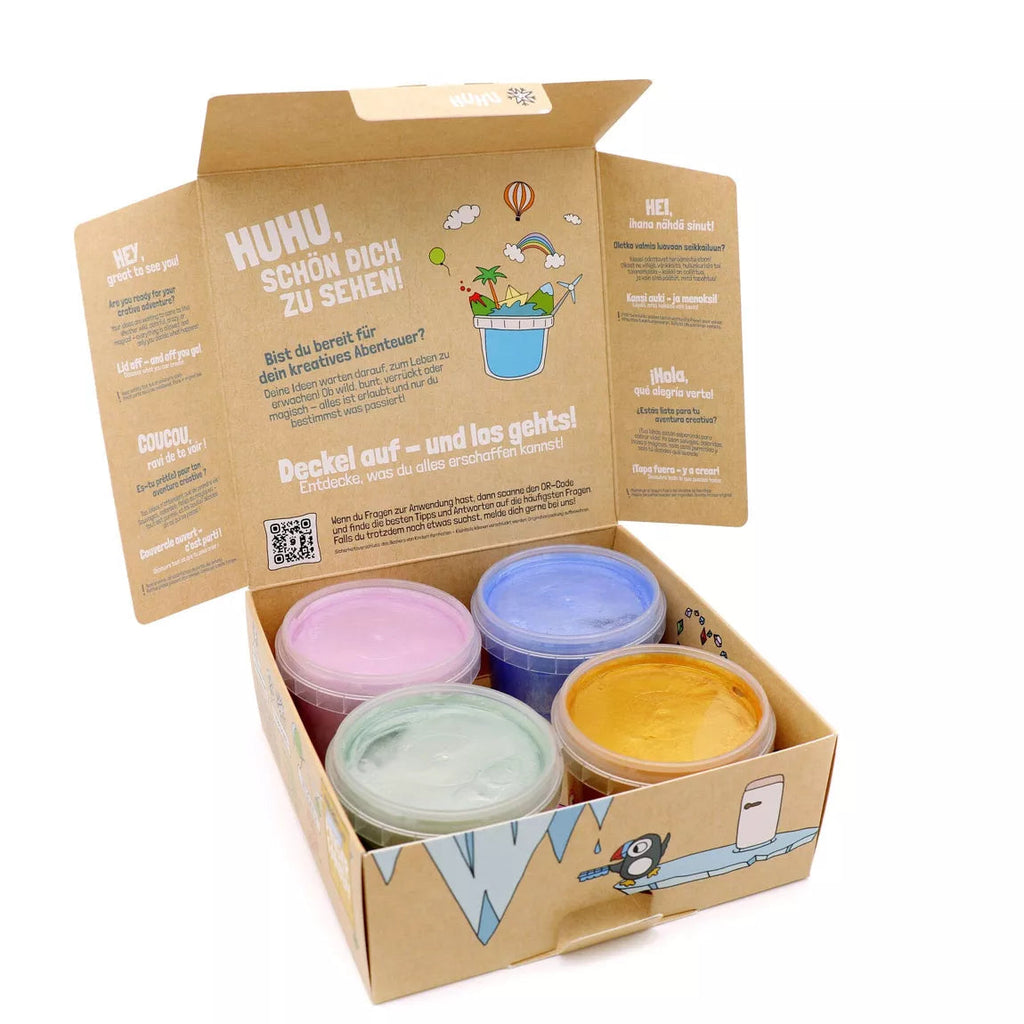 Coffret peinture aux doigts naturelle pailletée - Mika Neogrün
