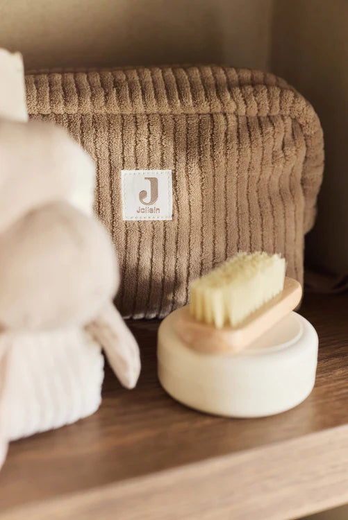 Trousse de toilette - Velours côtelé - Milky Coffee Jollein